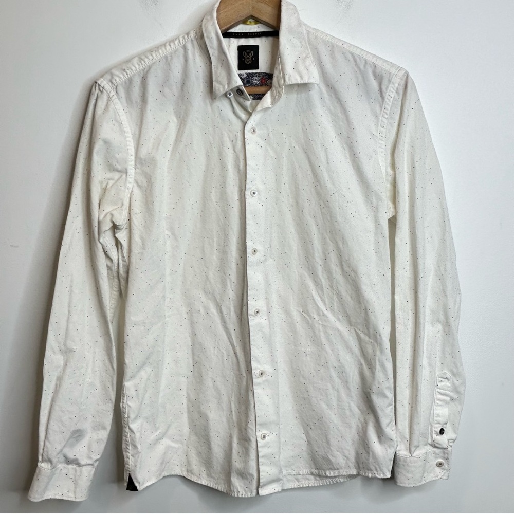 Rare Rabbit Space 2 White Button Down Dress Shirt